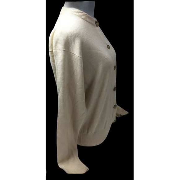 Ballantyne Scotland Cream Cardigan Sweater 40 M/L - Picture 3 of 9